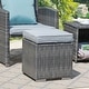 preview thumbnail 2 of 26, Outdoor Rattan Ottoman Set of 2 – Weather-Resistant Wicker Footstool with Thick Cushion