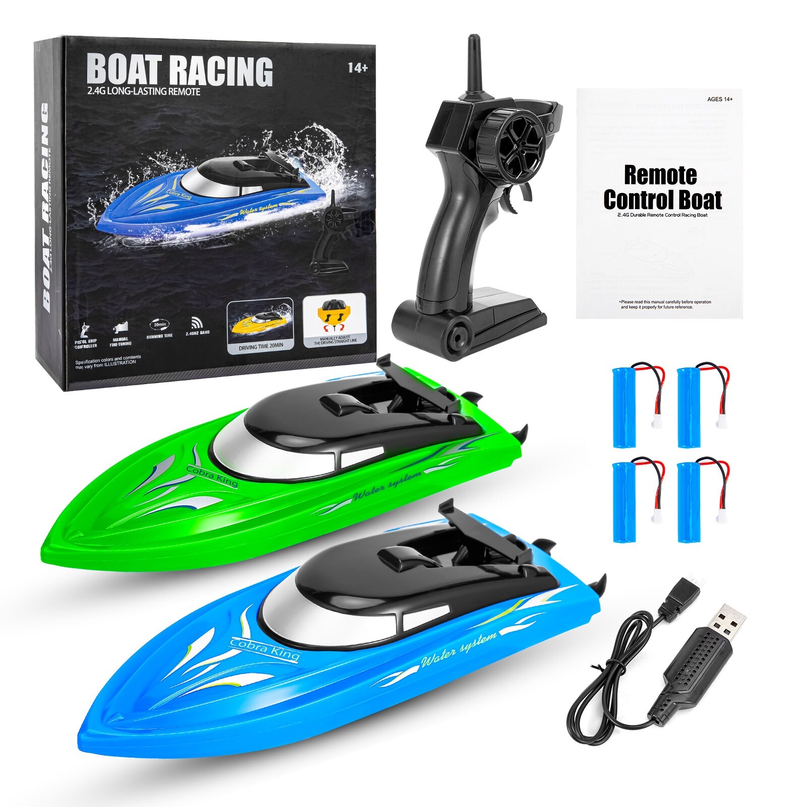 2PACK RC Boat Remote Control Boats for Kids and Adults 10km H 2.4G