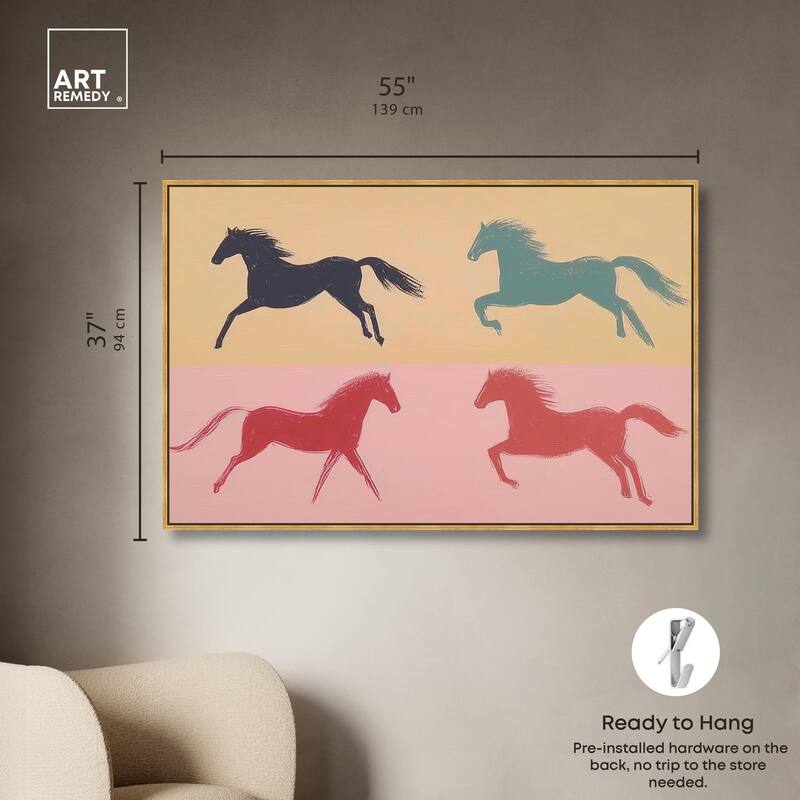 Galloping Quartet Canvas by Art Remedy
