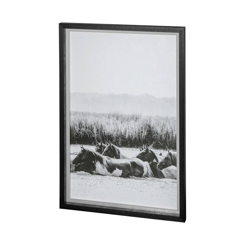 Water Horses III 43.0L x 1.6W x 63.0H (Set of 2) Framed Art Print