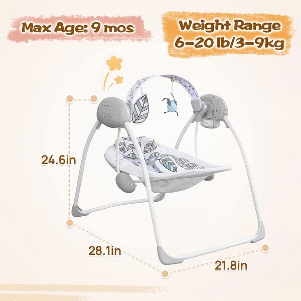 Baby Swings,Portable Baby Swing for Infant, Compact-Fold Early