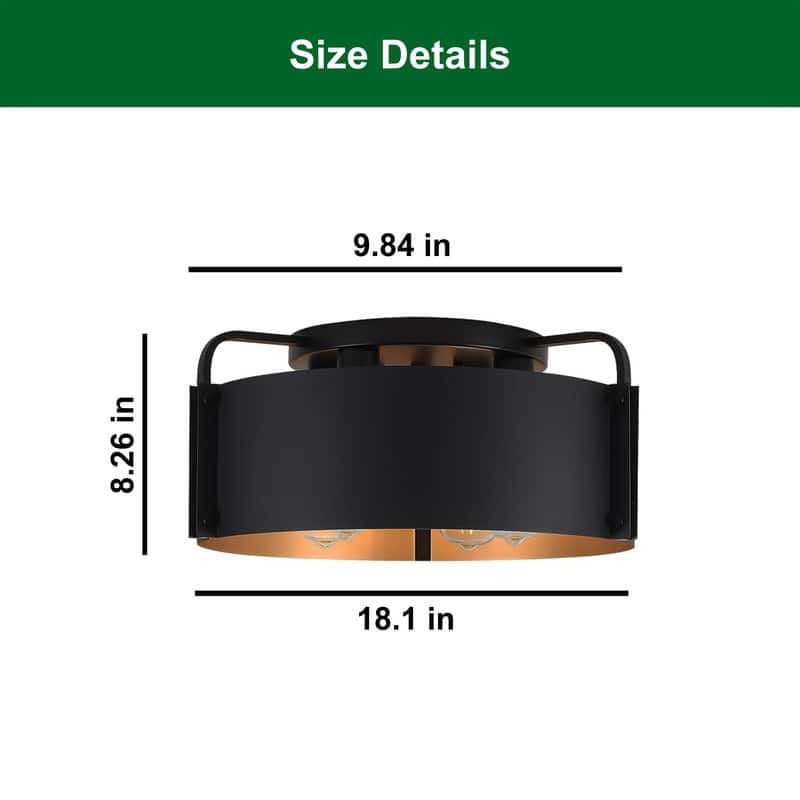 4 Light bulbs light black gold light fixture metal ceiling light - N/A