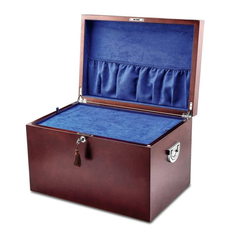 Curata Luxury Giftware Cherry Poplar Veneer Matte Finish Locking Memorial Keepsake Box
