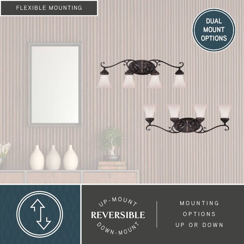 Avenant 4 Light Bronze Bathroom Vanity Fixture - 33.5-in W x 10.5-in H x 6.5-in D