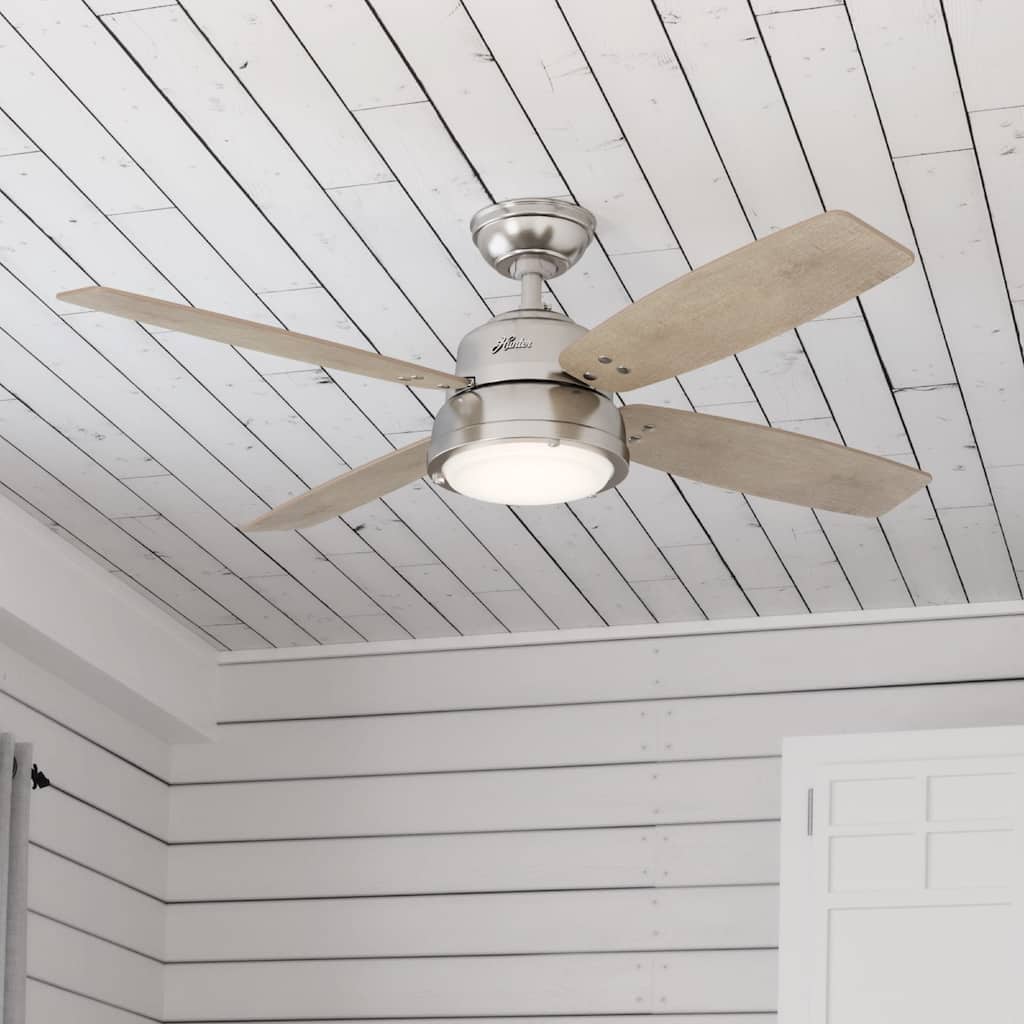 Hunter 52" Wingate Ceiling Fan with LED Light Kit and Handheld Remote - Transitional, Coastal