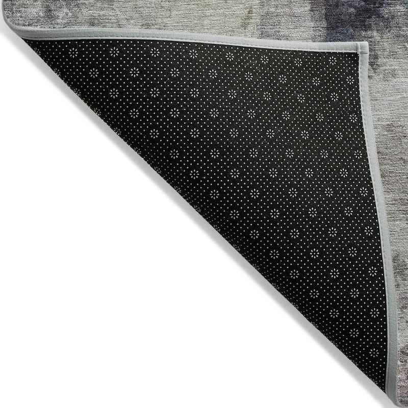 Machine Washable Indoor/Outdoor Modern Brushstrokes Chantille Rug