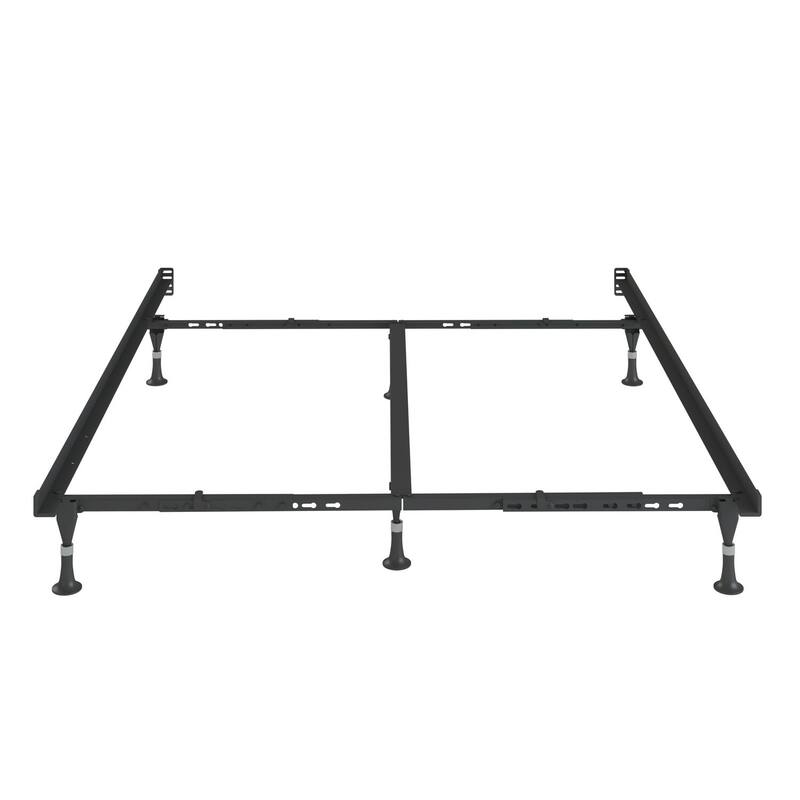 Low Profile Premium Lev-R-Lock Bed Frame with Adjustable Sizes and Sturdy Steel Construction in Brown