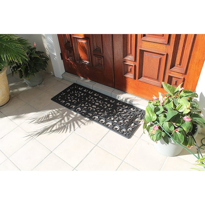 A1HC Rubber Iron Beautiful Hand Finished Elegant Large Double Doormat 18"X48"