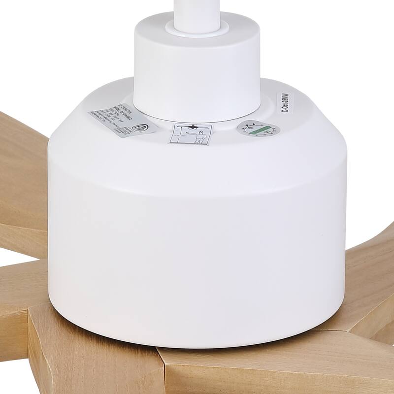 YUHAO SylvanAir Modern 52 in. Flush Mount Outdoor/Indoor Ceiling Fan with 3 Solid Wood Blades and DC Reversible Motor