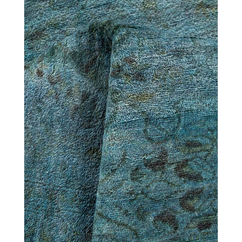 Fine Vibrance, One-of-a-Kind Hand-Knotted Runner Rug - Gray, 2' 8" x 11' 8" - 2' 8" x 11' 8"