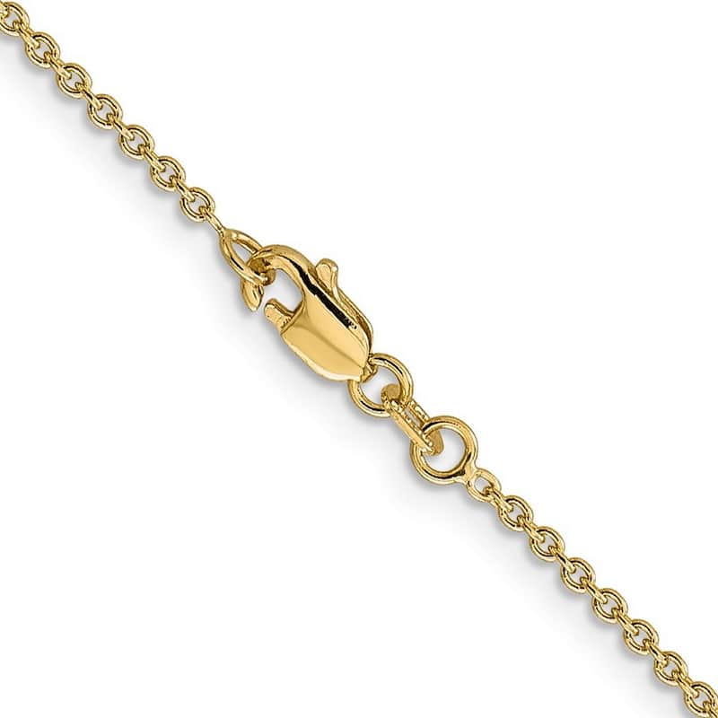 Curata 10k Yellow Gold 1.4mm Forzantine Cable Chain Necklace (Lobster)