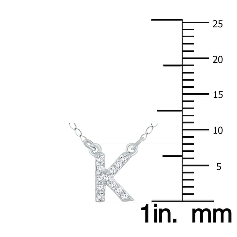 Marquee 1/10 Carat TW K Initial Diamond Pendant in 10K White Gold