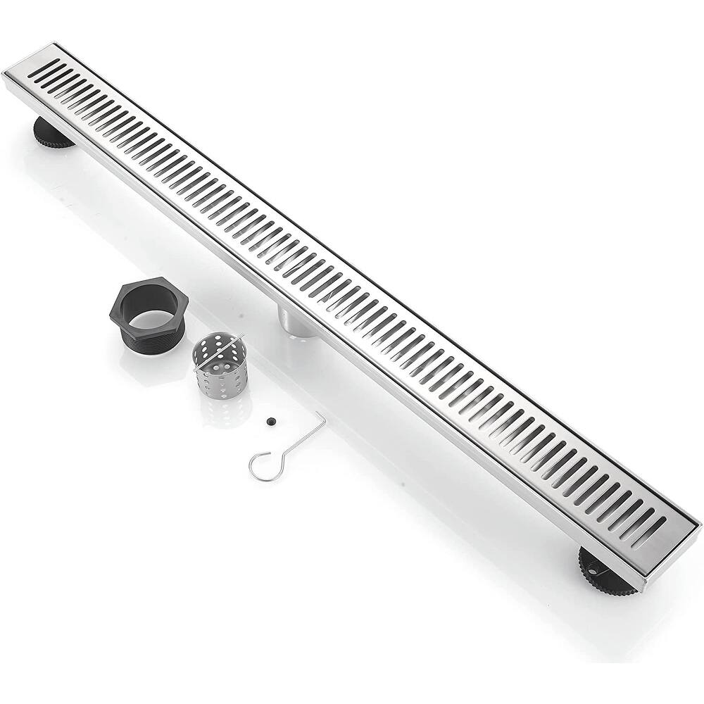 BOANN 304 Stainless Steel Rectangular Linear Shower Floor Drain in Gold