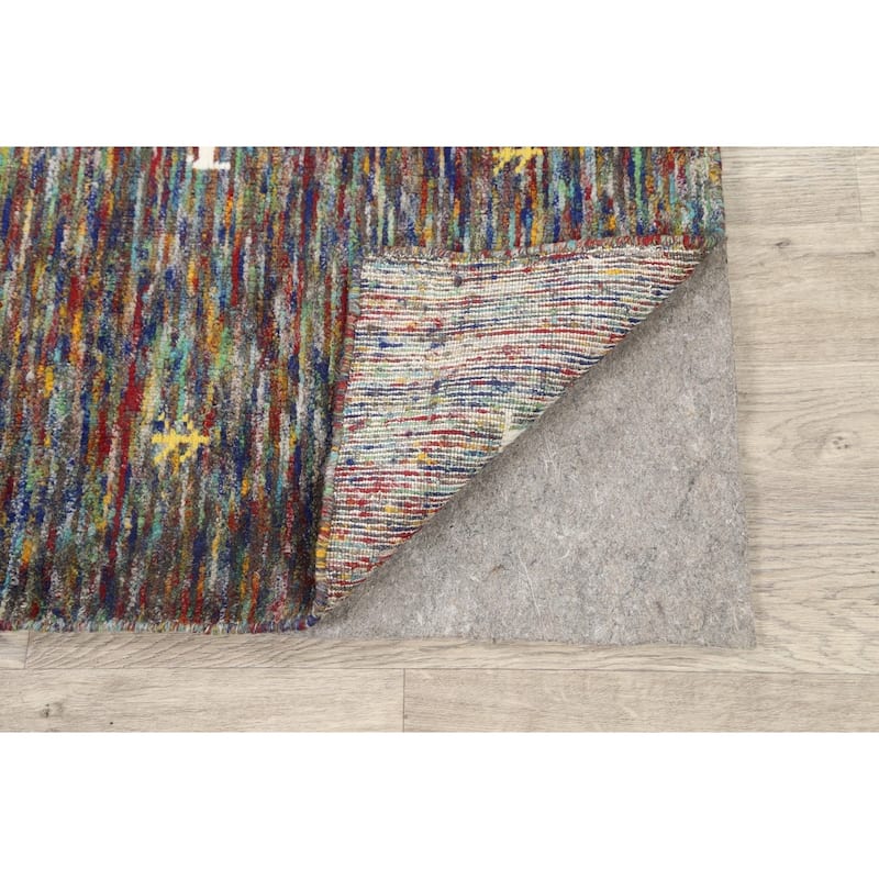 Hand Knotted Oriental 100% Wool Carpet Tribal Abstract Multi-Colored Gabbeh Area Rug - 8' 1'' X 5' 3''