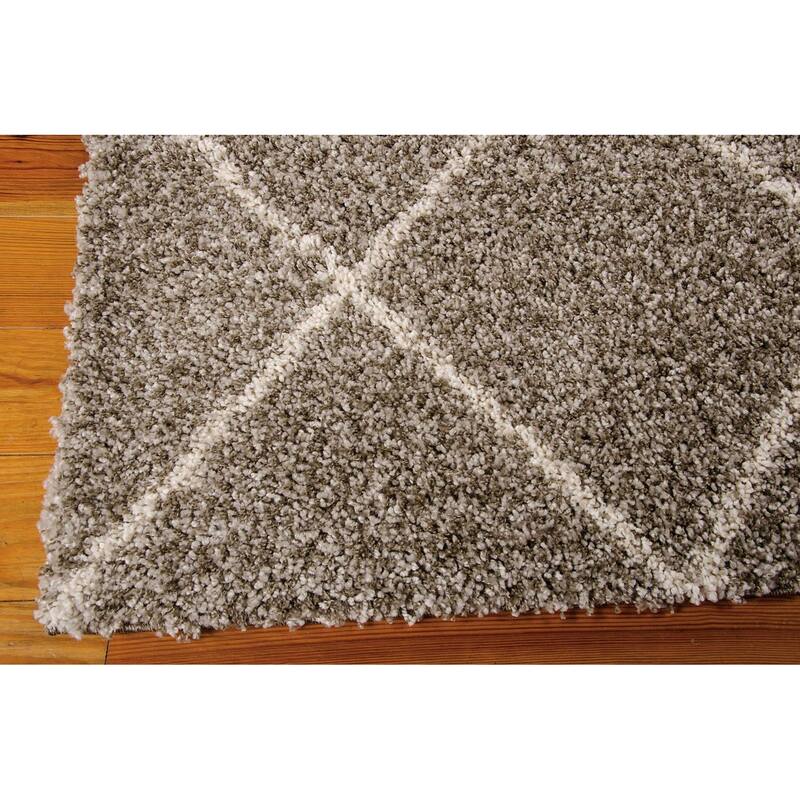 Nourison Brisbane Large Diamond Geometric Modern Shag Area Rug