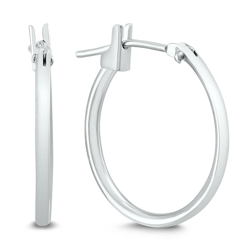 Marquee Jewels 14K White Gold 18MM Hoop Earrings (1.5MM Gage)
