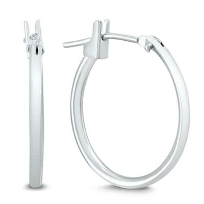 Marquee Jewels 14K White Gold 18MM Hoop Earrings (1.5MM Gage)