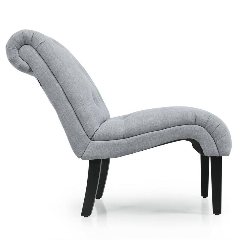 Gymax Set of 2 Armless Accent Chair Upholstered Tufted Lounge Chair - 38.5'' x 27.5'' x 33''