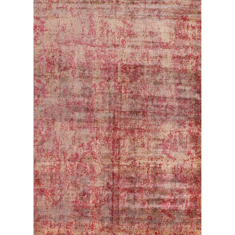 All-Over Abstract Modern Area Rug Hand-Knotted Living Room Wool Carpet - 10'0"x 13'1"