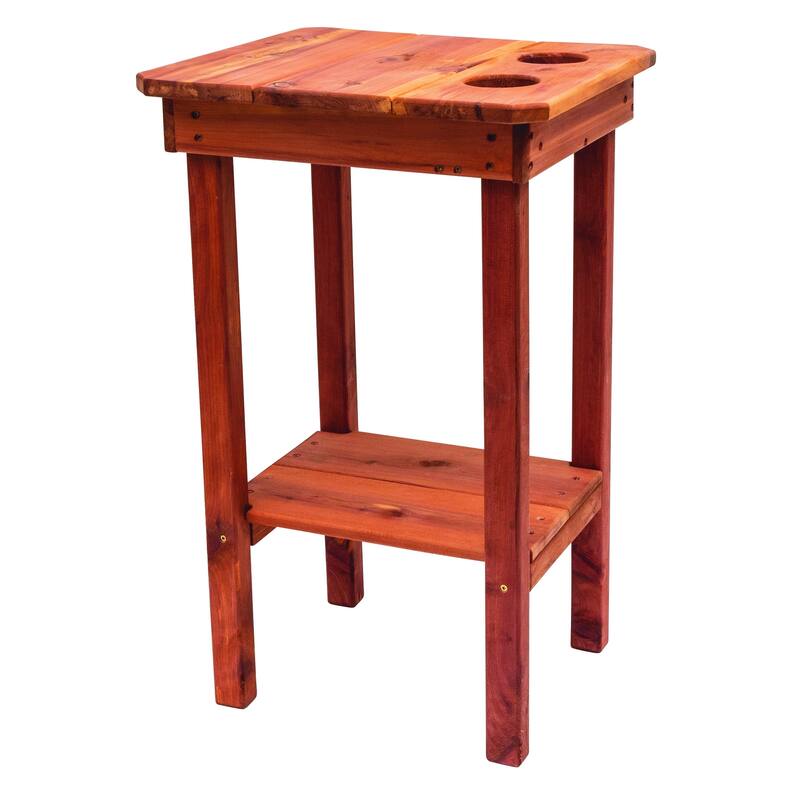 American Furniture Classics Natural Red Cedar Balcony Height Side Table - 28.75 H x 16 W x 17.75 D
