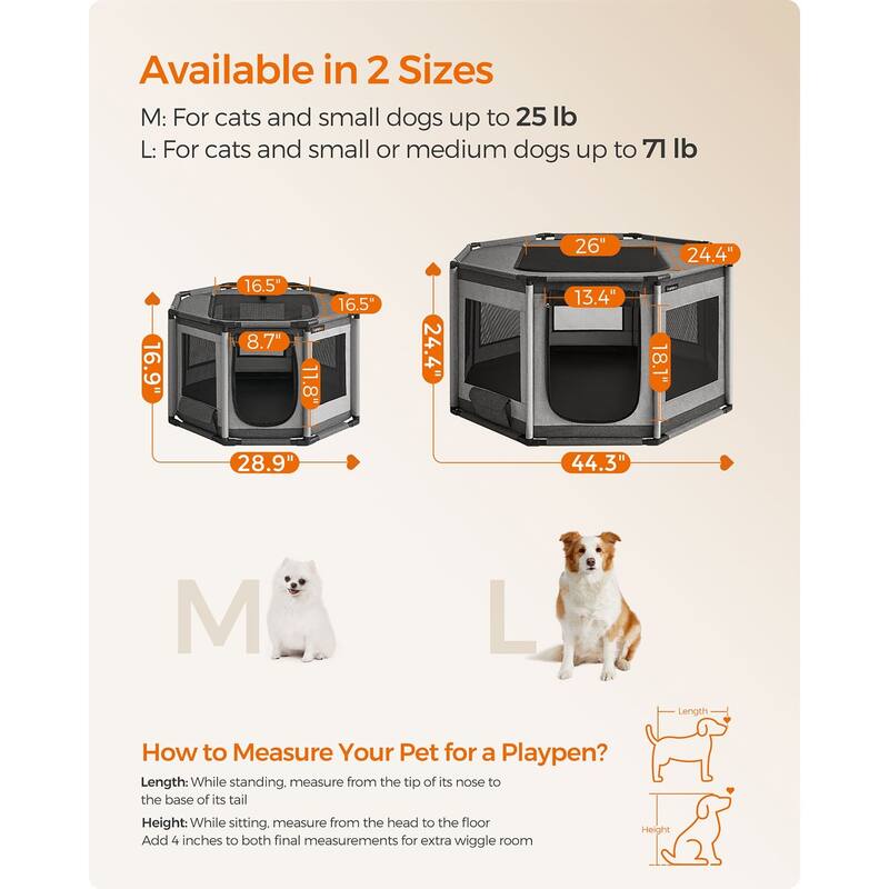 Dog Playpen, PVC Pipe Frame, Breathable Mesh, Double Openings, with Storage Bag