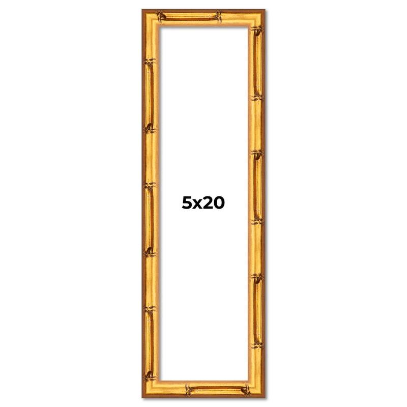 5x20 In Frame Gold Bamboo Picture Frame - Complete Modern Photo Frame