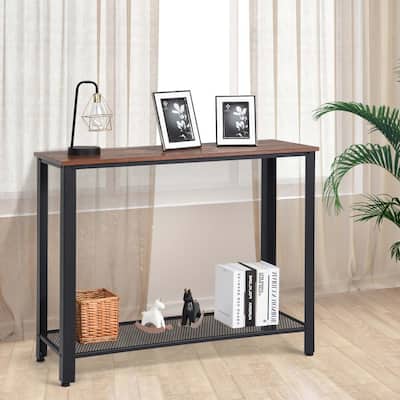 Console Sofa Table W/ Storage Shelf Metal Frame Entryway Table