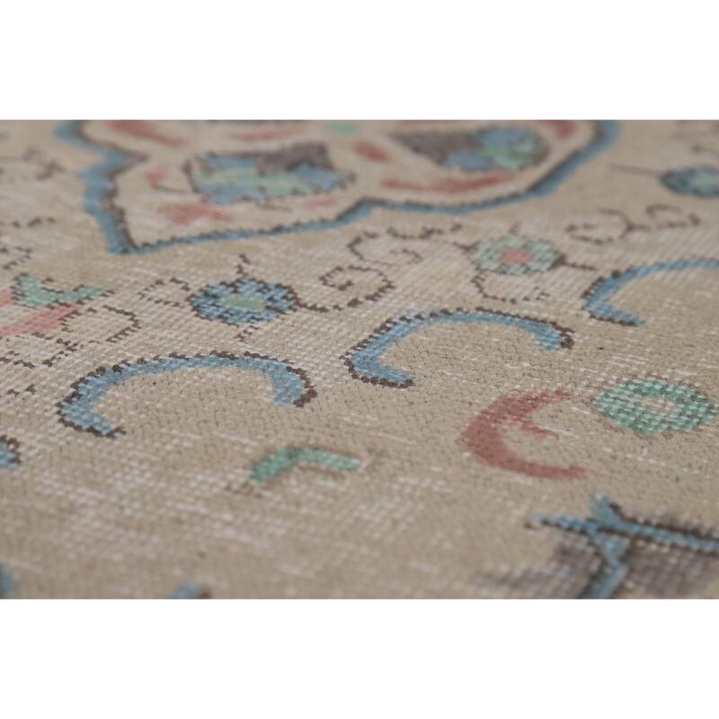 Geometric Tabriz Persian Area Rug Hand-Knotted Oriental Wool Carpet - 8'0"x 10'6"
