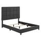 preview thumbnail 6 of 14, Bridgevine Home Tall Granite Dark Grey Square Headboard Upholstered Platform Bed