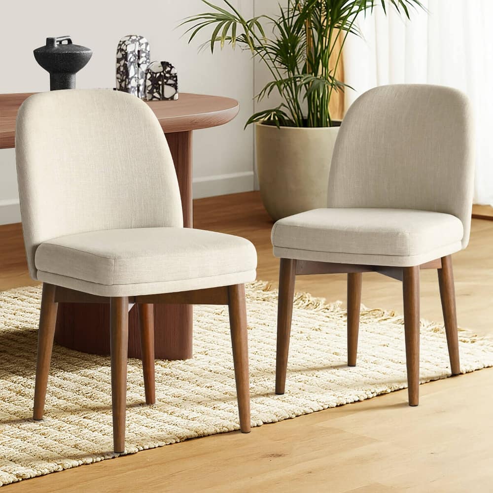 Linen Upholstered Parson Chair(Set of 2)