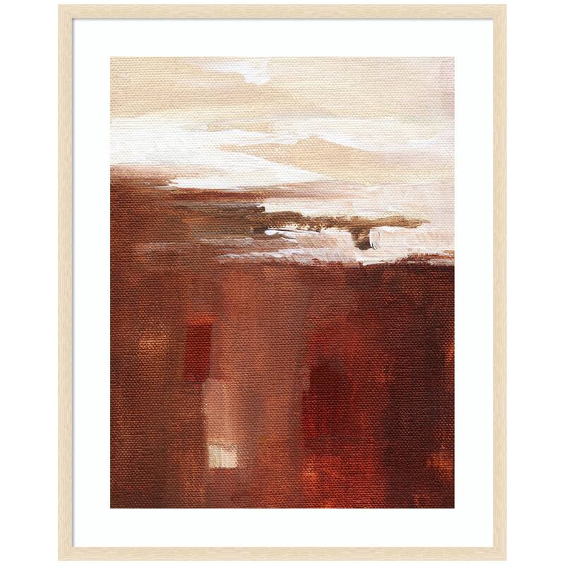 Kate and Laurel Framed Art Earthen Abstract by Nikita Jariwala - 34x42 - Natural