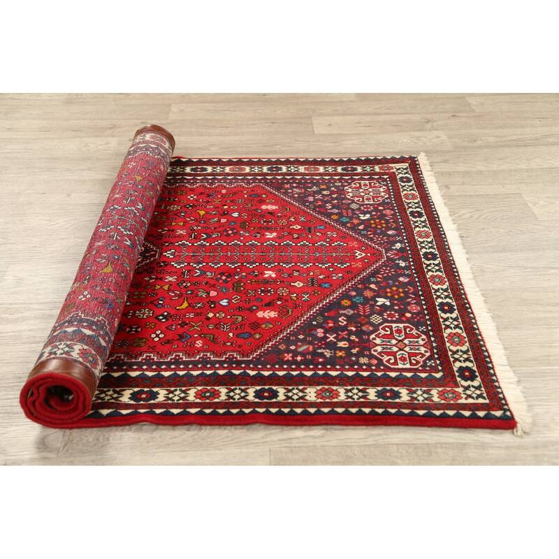 Tribal Vegetable Dye Abadeh Nafar Persian Area Rug Wool Hand-knotted - 3'5" x 5'3"