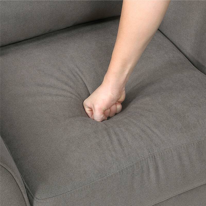 Felix 34" Textured Fabric Living Room Chair - Wood Finish Exposed Feet