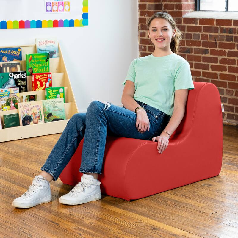 Midtown Foam Classroom Chair, Medium Size - For Elementary to Middle School Kids - Premium Vinyl - Royal Blue