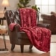 preview thumbnail 79 of 111, Chanasya Faux Fur Wolf Throw Blanket With Reversible Sherpa 50 x 65 Inches - Maroon