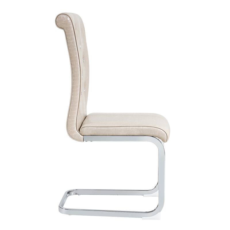 Set of 4 Retro Alligator Skin Upholstered Dining Chairs