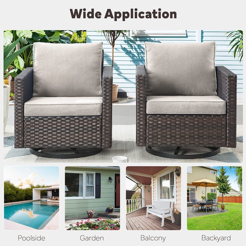 5 Pieces Fire Pit Table with Sofa Swivel Chair Set