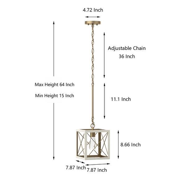 dimension image slide 0 of 4, Acroma 1-light Farmhouse Rustic Rectangle Kitchen Island Pendant Light - 8 inches