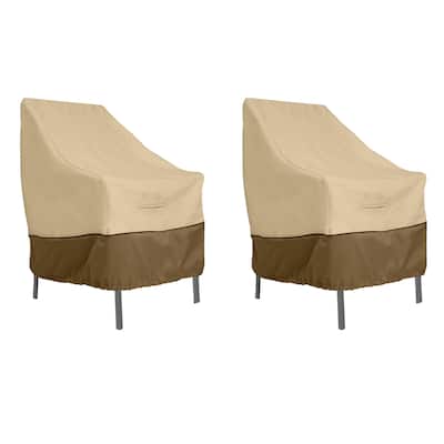Classic Accessories Veranda Water-Resistant 25.5 Inch High Back Patio Chair Cover, 2-Pack