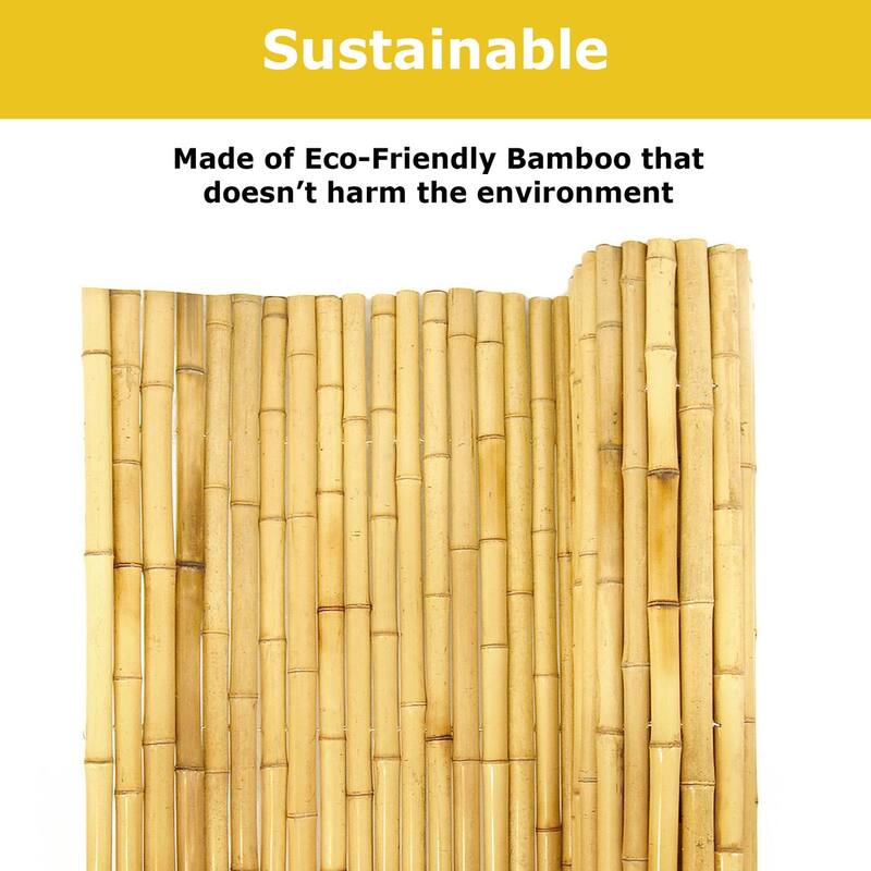 Natural Bamboo Fencing Outdoors Decor 3 ft H x 8 ft L x 3/4 in D