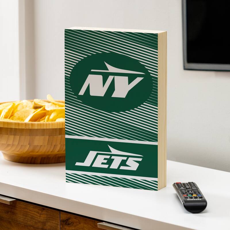 New York Jets Wooden Tabletop Mantel Shelf Sign - 8" x 12"