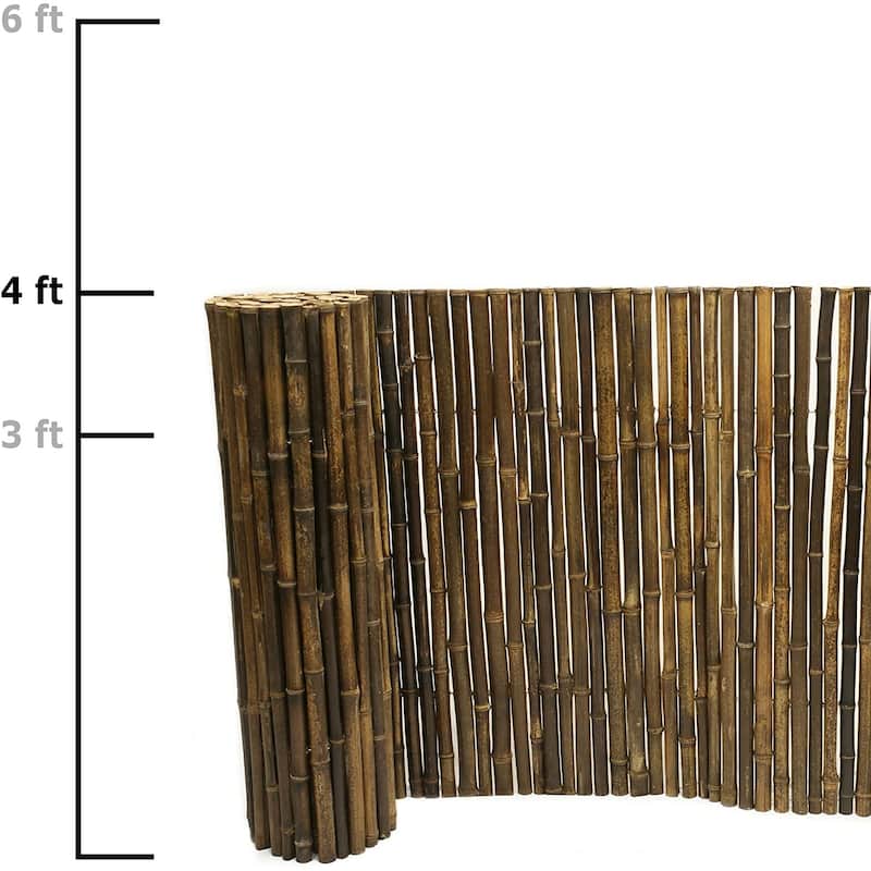 Bamboo Fencing Decorative Rolled Wood Fence Panel Caramel Brown