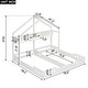 preview thumbnail 12 of 22, Full and Twin Size L-Shaped Metal Bunk Bed with Slide and Short Ladder, White, 4 Beds in 1 for Family or Guests