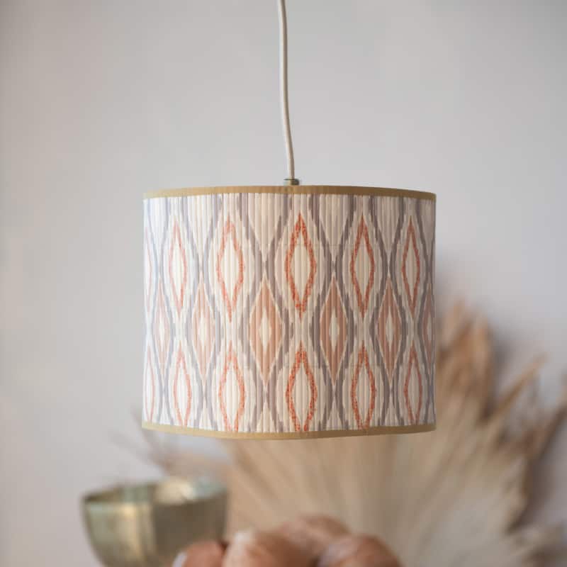 Bamboo Pendant Lamp with Printed Pattern