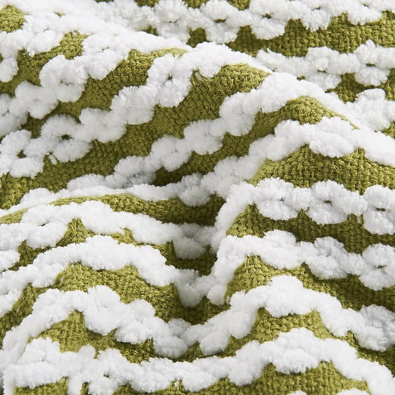 Home Soft Things Chain Tweed Throw Decorative Blanket with Tassels