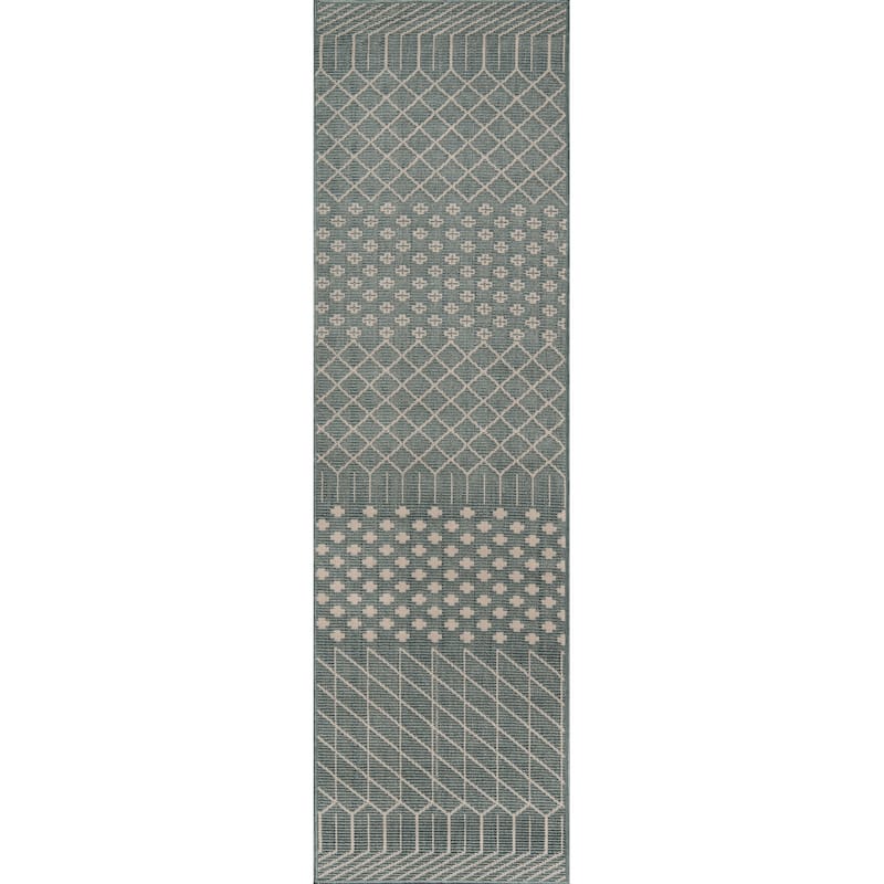 Momeni Baja Minimalist Indoor Outdoor Area Rug - 2'3" X 7'6" - Sage