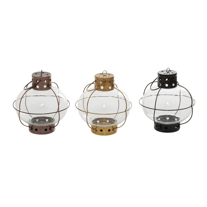 Multi Iron Rustic Lantern (Set of 3) - 7 x 7 x 8