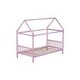 preview thumbnail 12 of 11, Pink Rubber Wood House Bed,Twin Size Kids Bed