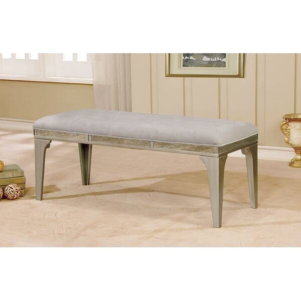 Transition Bench Transitional Bench With Upholstered Button Tufted Seat And Flannelette ...