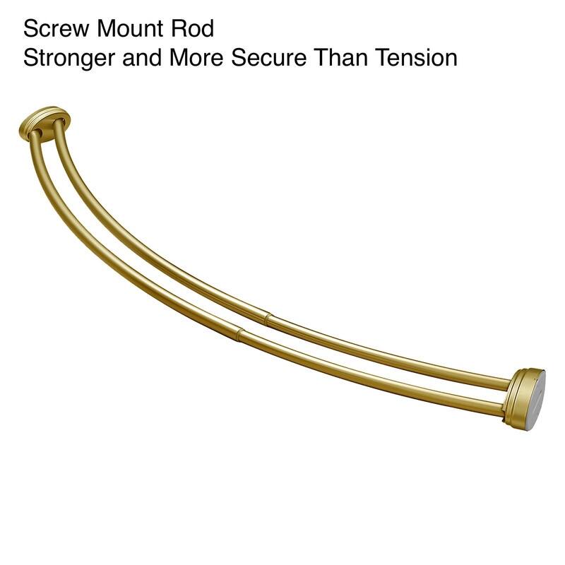 Utopia Alley Rustproof Wall Mounted Aluminum Double Curved Shower Curtain Rod, Screw Mount Rod, Adjustable Rod from 45" to 72"